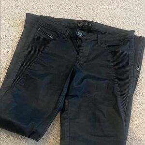 Zara-Black Biker Style Pants